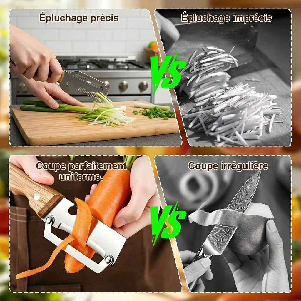 Pack Duo Inox - Éplucheur & Trancheur Multifonction