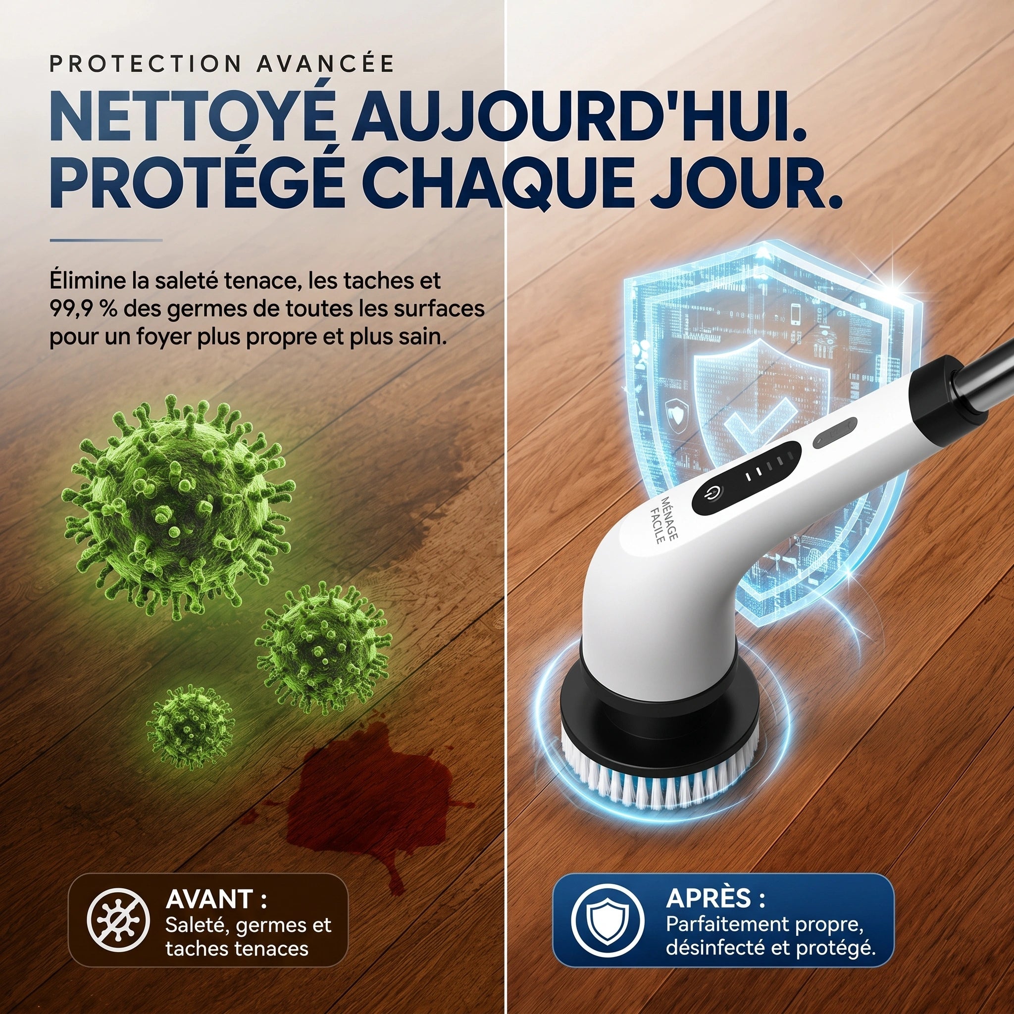 French Table™ – Brosse Électrique Rotative 9 en 1, Rechargeable USB-C