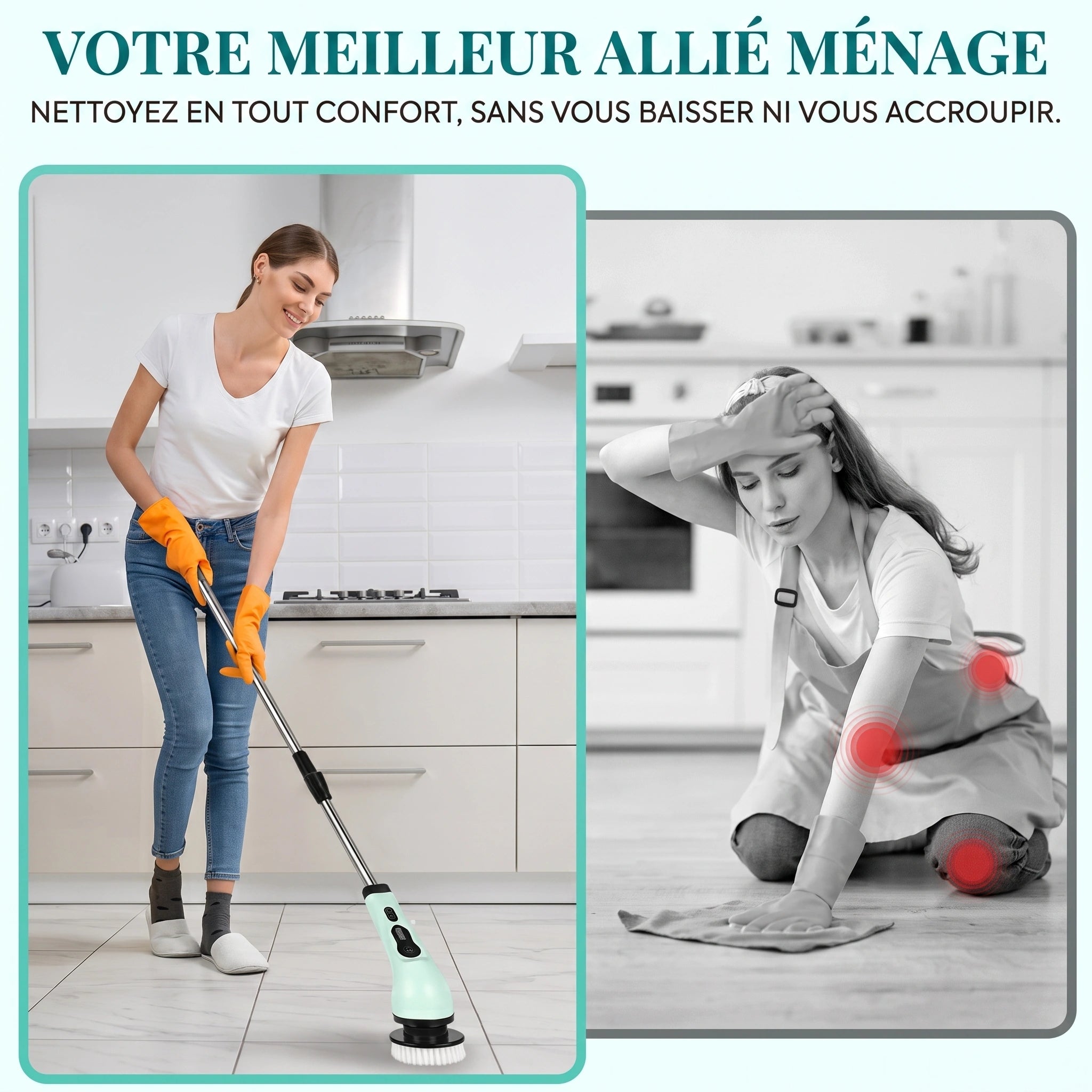French Table™ – Brosse Électrique Rotative 9 en 1, Rechargeable USB-C